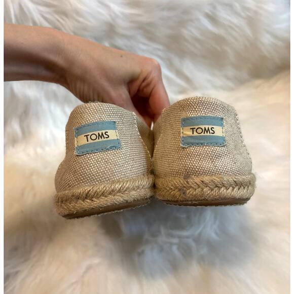 Toms Neutral Shine Fabric Espadrille Slip Ons Women’s Size 8 - Picture 5 of 5